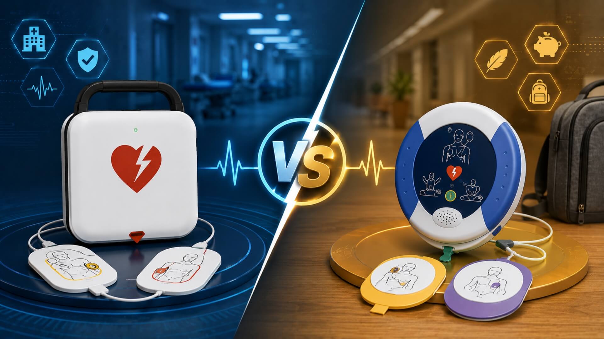 LIFEPAK CR2 vs HeartSine 450P — clinical-grade vs lightweight-budget | AED Best Brands
