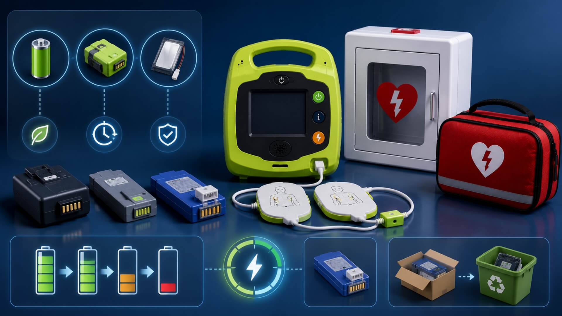 AED Batteries — types, lifespan, replacement cycles | AED Best Brands