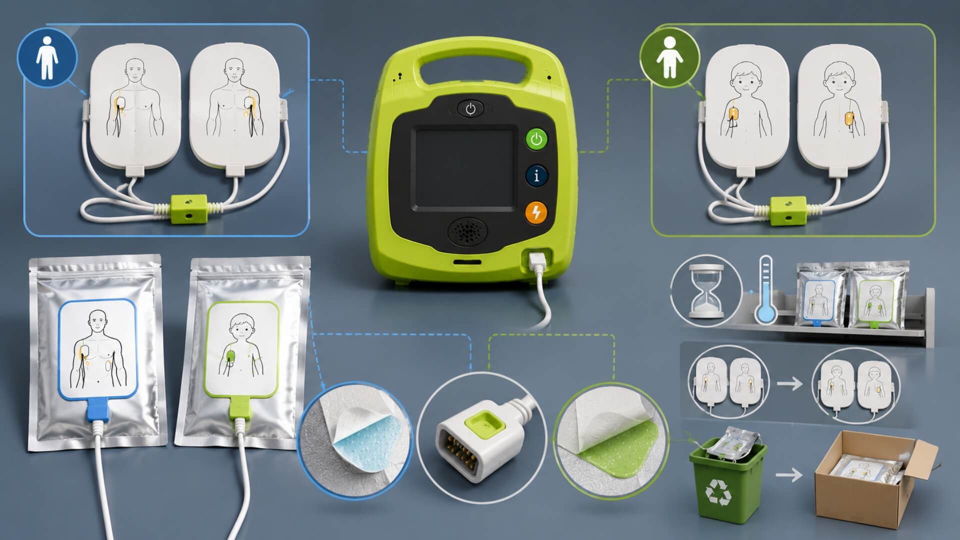 AED Pads Explained — adult vs pediatric, shelf life, replacement | AED Best Brands