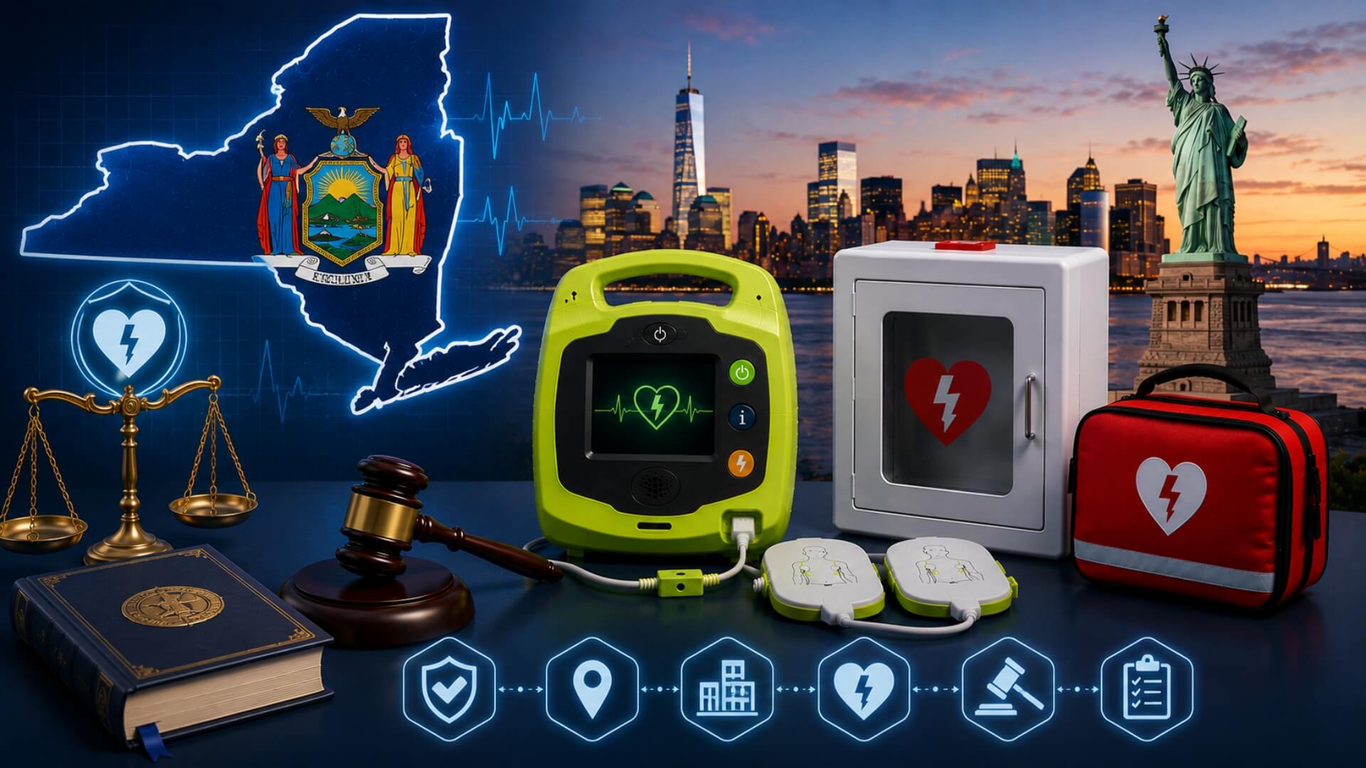 New York AED laws — 2026 compliance guide | AED Best Brands